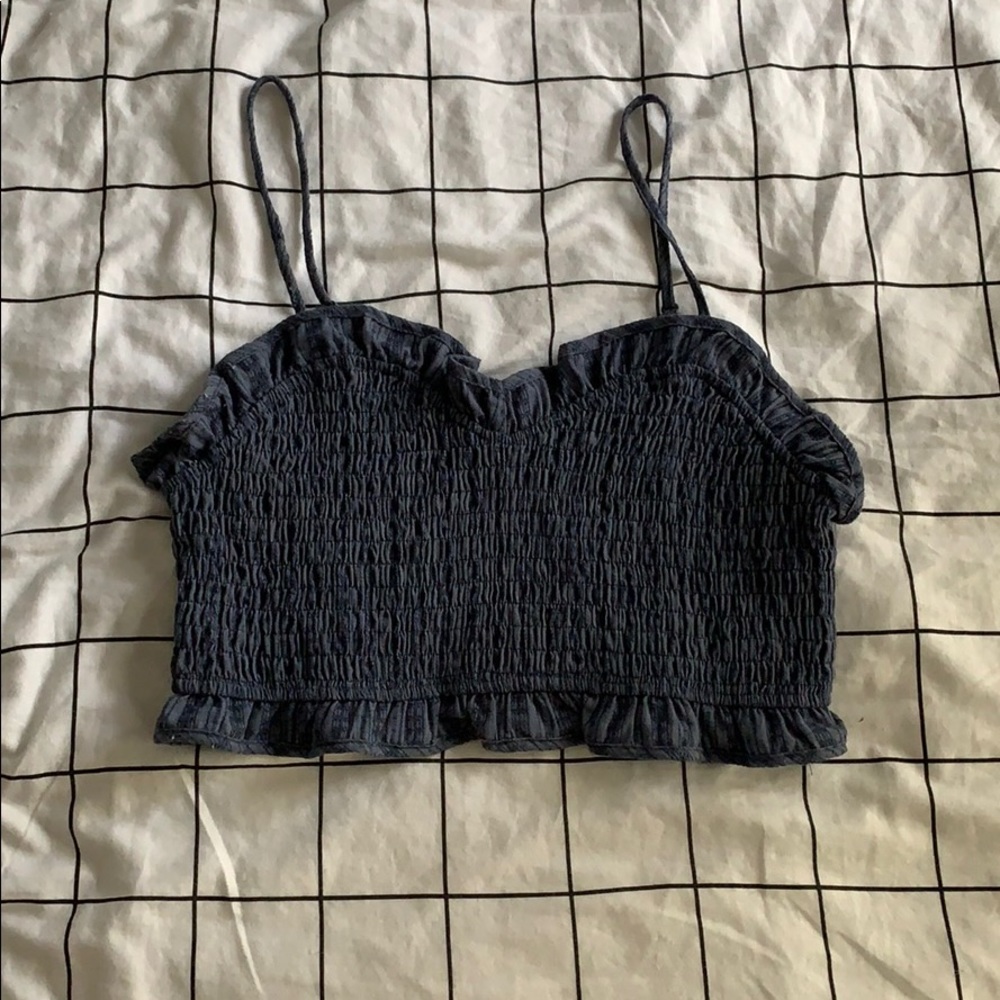 Mustard seed denim top